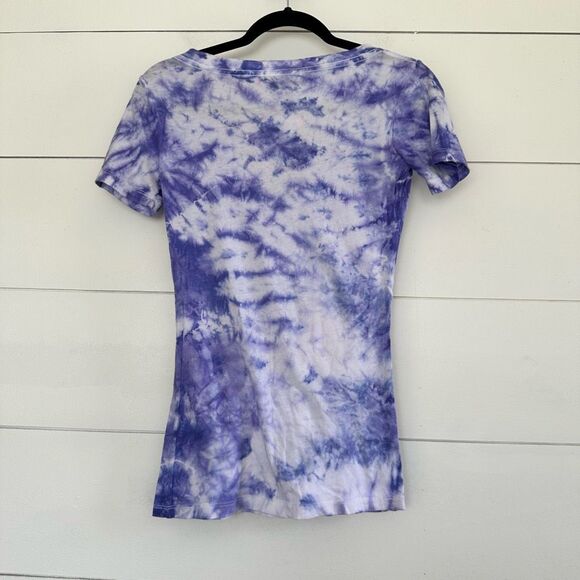 Ron Jon Surf Shop Women’s Purple Tie Dye Small Vneck Tee Orlando florida NWT - Picture 4 of 5